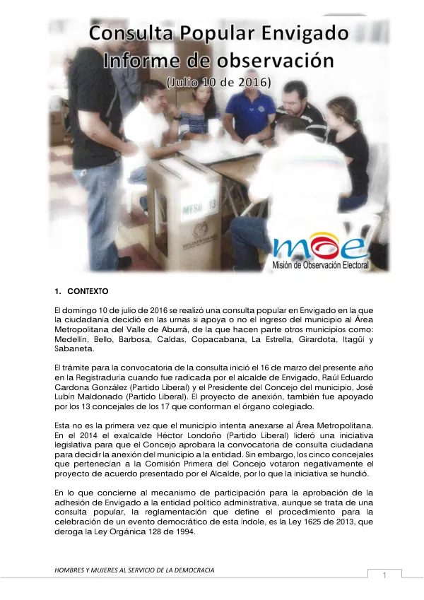 Consulta Popular sobre la adhesión del municipio de Envigado al Área Metropolitana de Valle de Aburrá