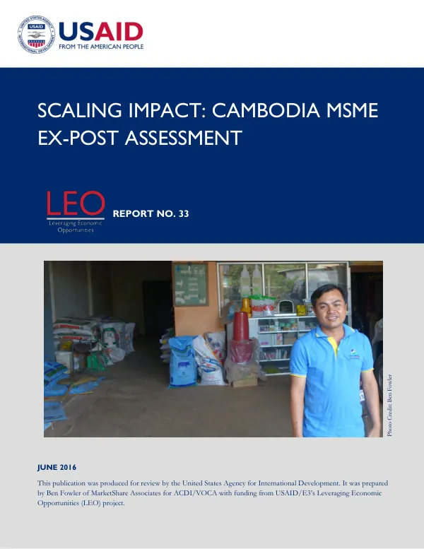 Scaling Impact: Cambodia MSME Ex-Post Assessment