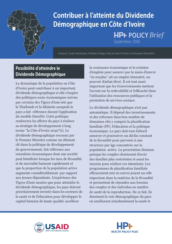 Cote D'Ivoire DemDiv Brief
