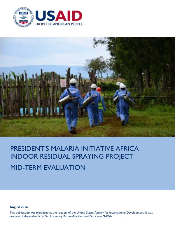 President's Malaria Initiative Africa Indoor Residual Spraying Project Mid-Term Evaluation