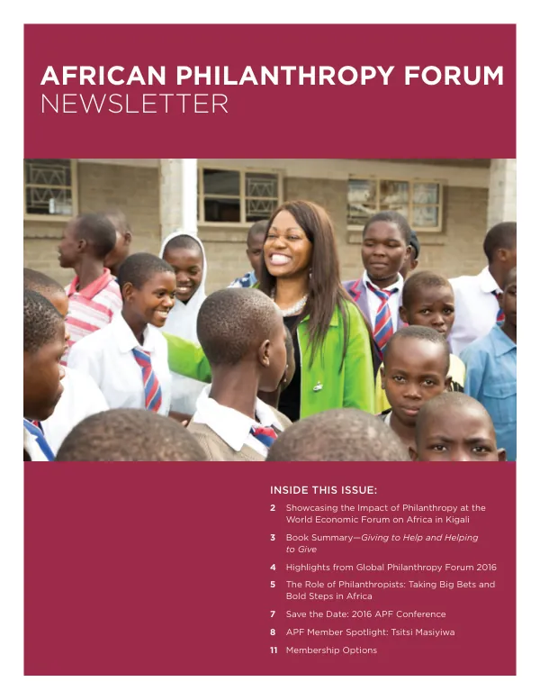 African Philanthropy Forum Newsletter June 2016