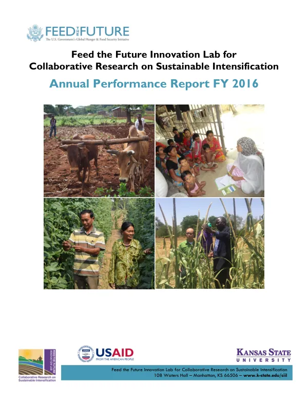 Sustainable Intensification Innovation Lab Annual Performance Report – FY 2016