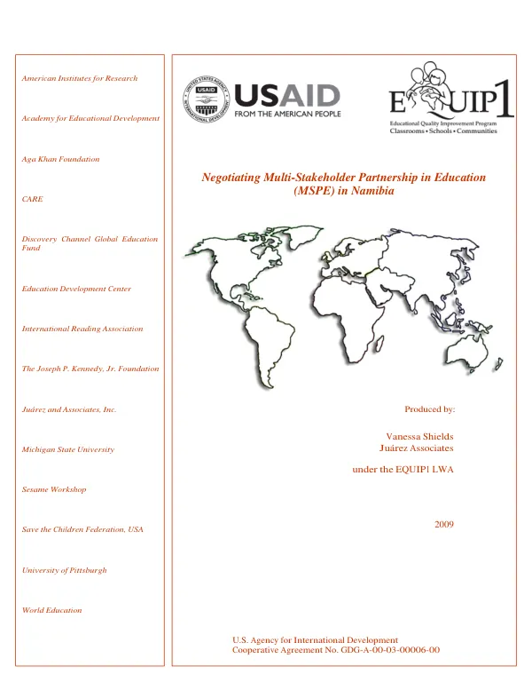 Negotiating multi-stakeholder partnership in education (MSPE) in Namibia