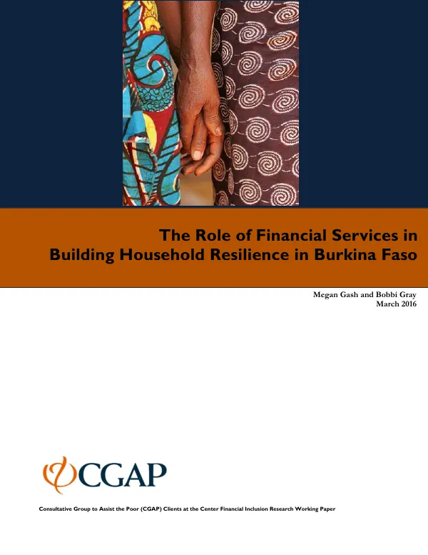 The Role of Financial Services in Building Household Resilience in Burkina Faso