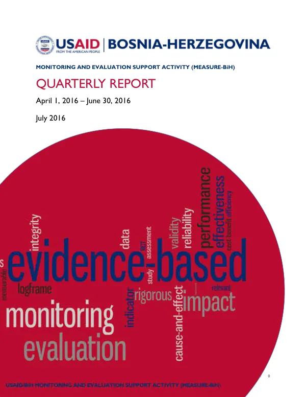 MEASURE-BiH Quarterly Report Q3 FY2016