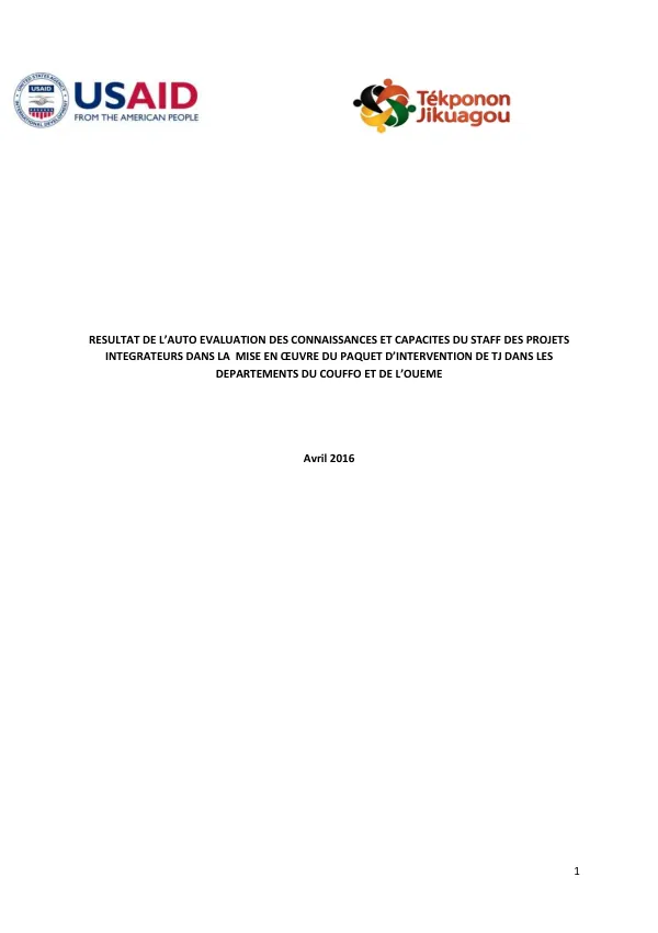 Final Report: Auto Evaluation of Staff Knowledge and Capacities of TJ Project Implementers