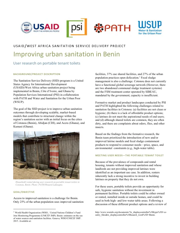 Improving urban sanitation in Benin
