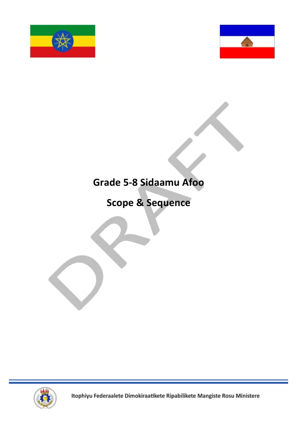 Scope and Sequence Framework for Grade 5