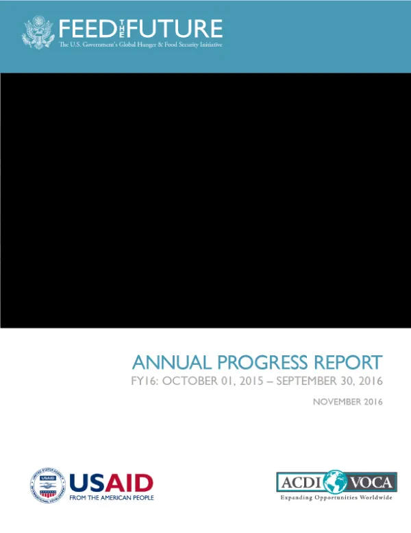 Annual Progress Report FY 2015 –2016