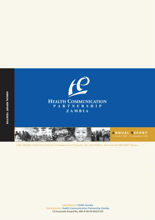 Health communication partnership Zambia : annual report, 1 October 2008-30 September 2009