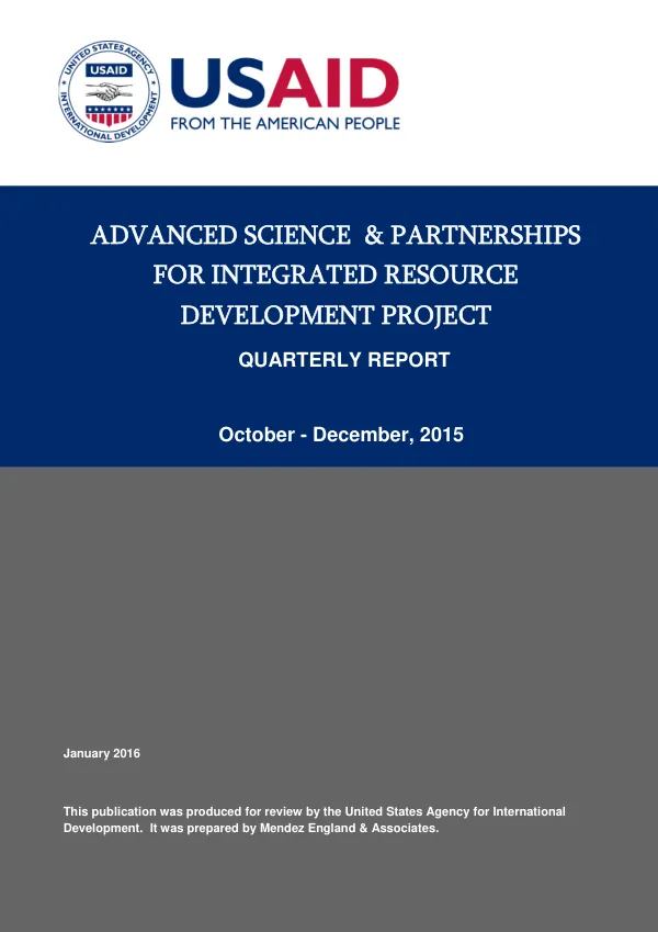 ASPIRED Project Report Q1 – FY 2016