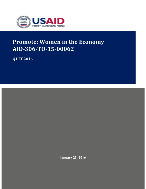 Quarterly Report: Women in the Economy Q1 FY 2016