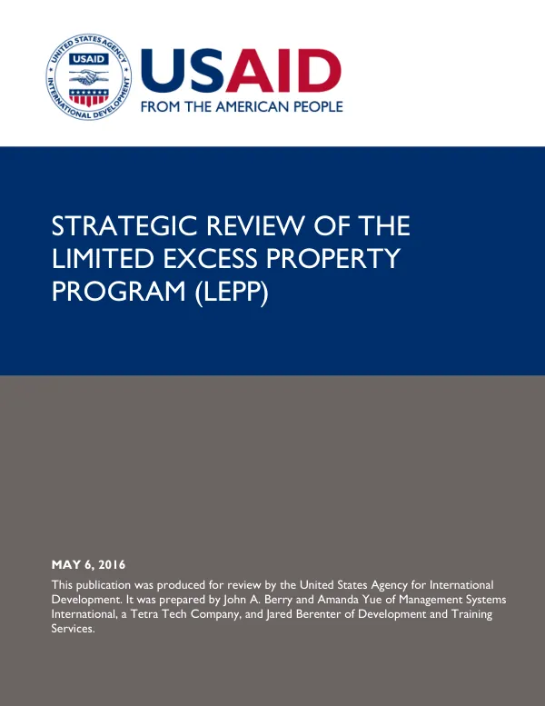 Strategic Review of the Limited Excess Property Program (LEPP)