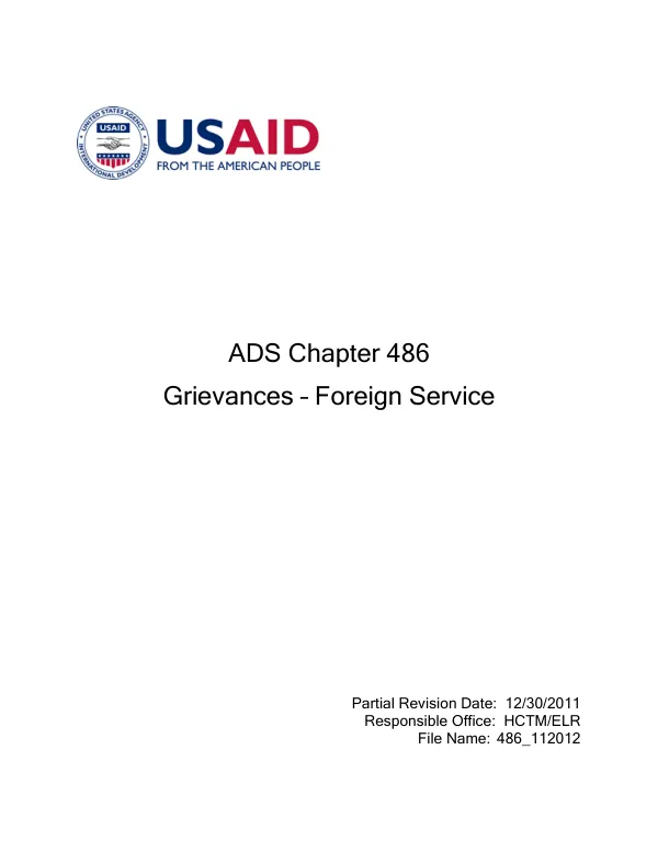 ADS 486 - Grievances - Foreign Service