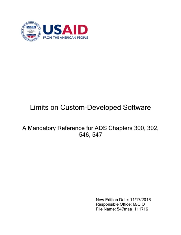 Limits on Custom-Developed Software