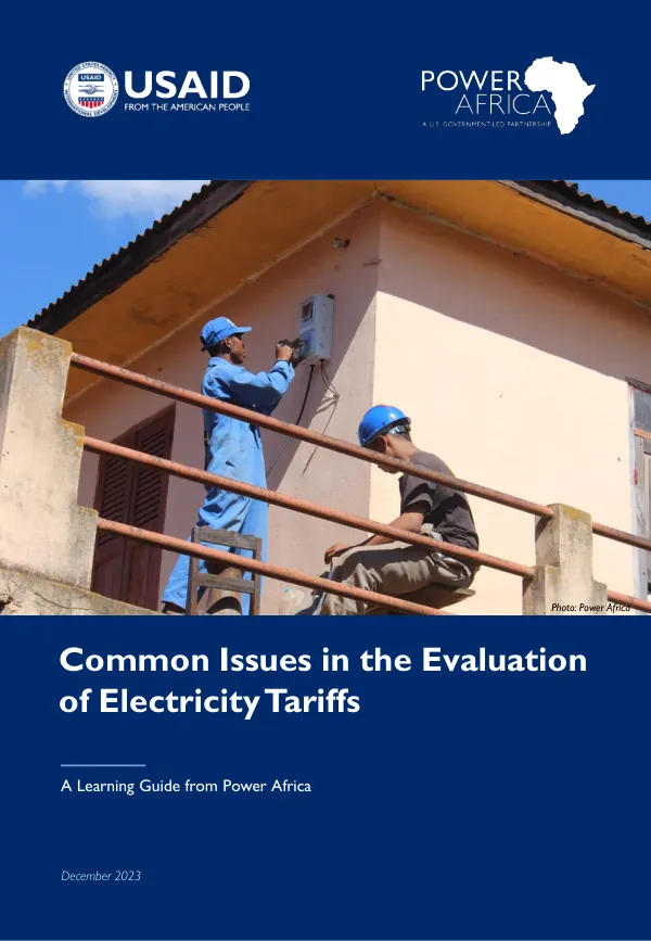 Common Issues in the Evaluation of Electricity Tariffs: A Learning Guide from Power Africa
