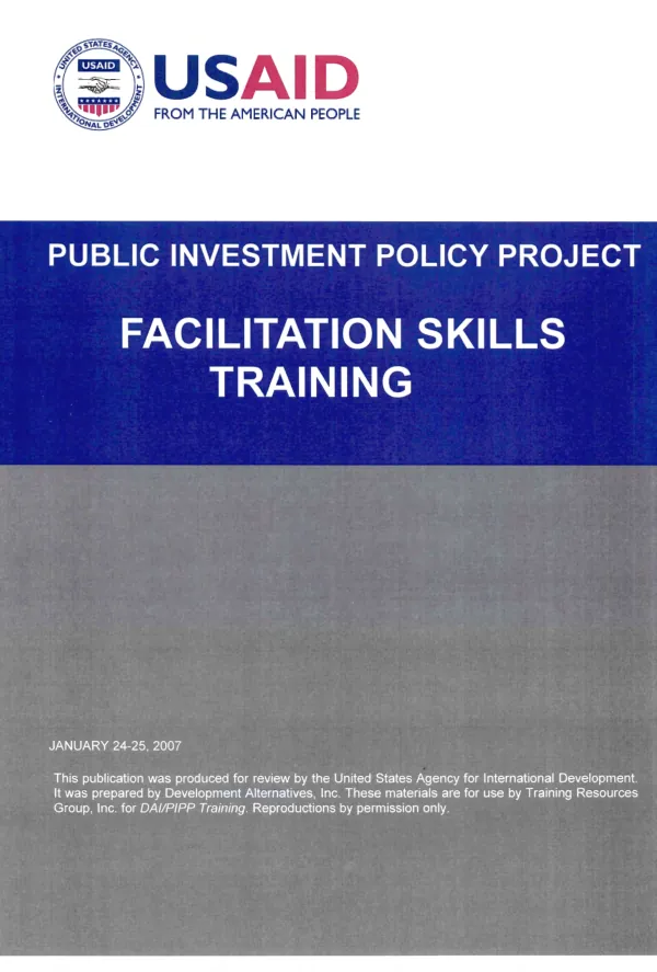 Facilitation Skills Training