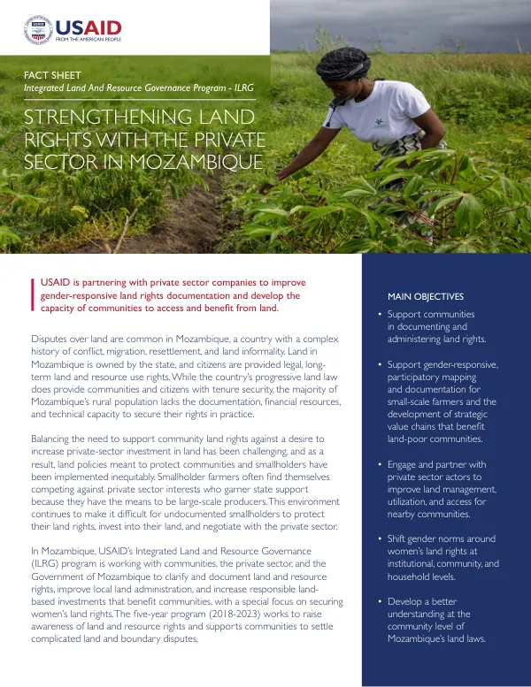 Strengthening Land Rights with the Private Sector in Mozambique