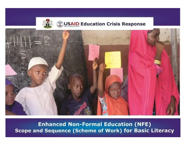 Non-Formal Education (NFE) Scheme of Work (Scope and Sequence)