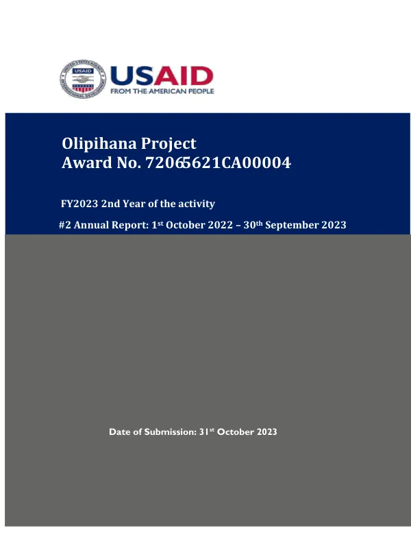Annual Report: Olipihana Project 1st October 2022 – 30th September 2023