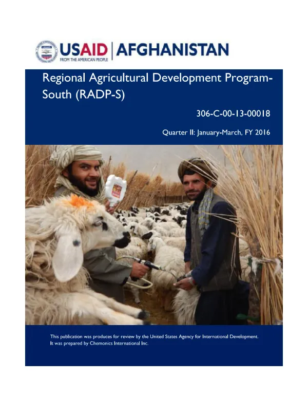 RADP-S FY 2016, Quarter 2 Report