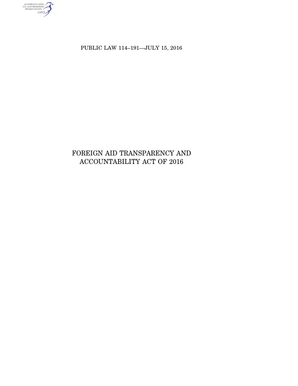 Foreign Aid Transparency and Accountability Act of 2016
