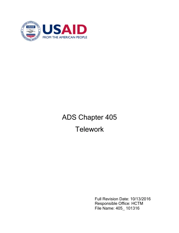 ADS Chapter 405 - Telework