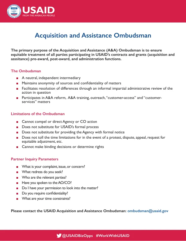Acquisition and Assistance Ombudsman