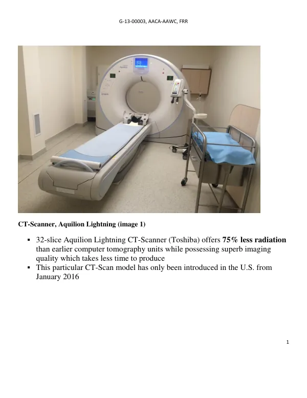 Medical Equipment Procurement Report for AAWC (OSI)