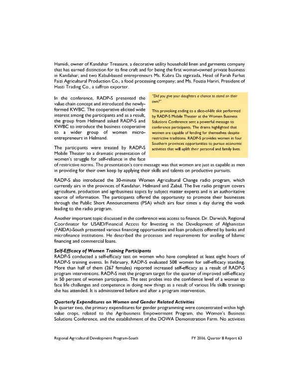 RADP-S FY 2016, Quarter 2 Report