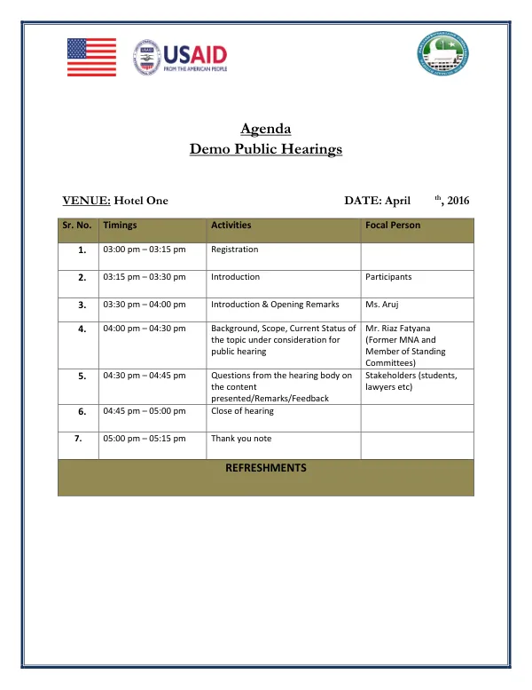 Demo Public Hearings