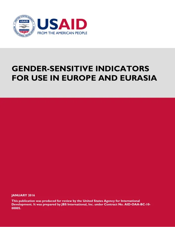 Gender-Sensitive Indicators for Use in Europe and Eurasia