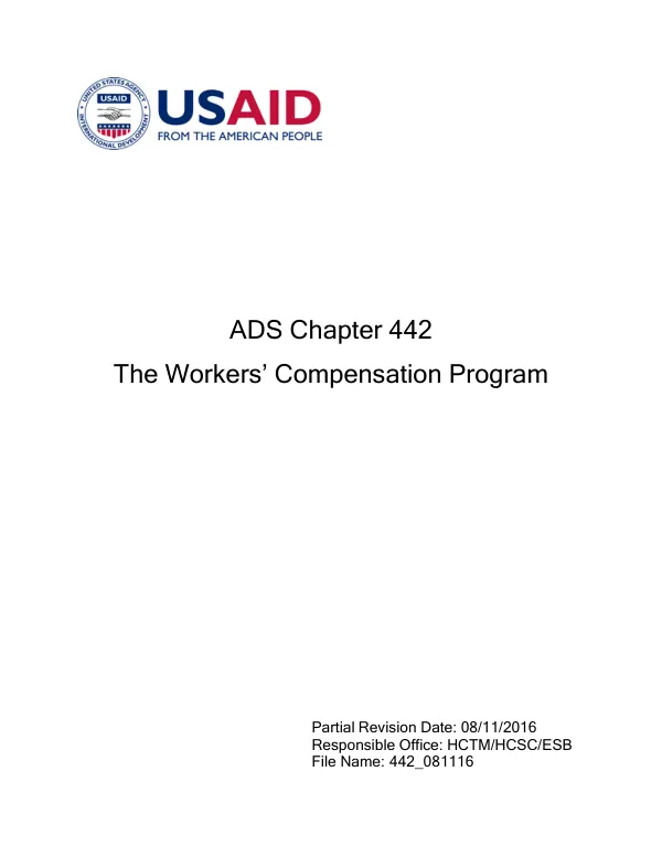 ADS Chapter 442 - The Workers’ Compensation Program