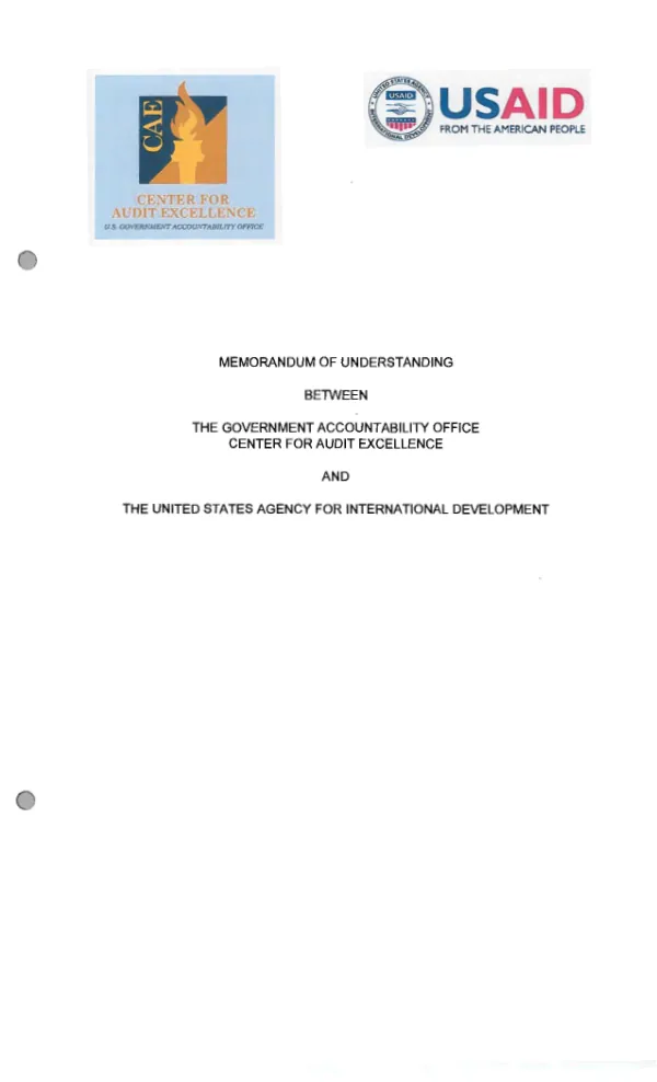 Memorandum of Understanding Between the Government Accountability Office Center for Audit Excellence and the United States Agency for International Development