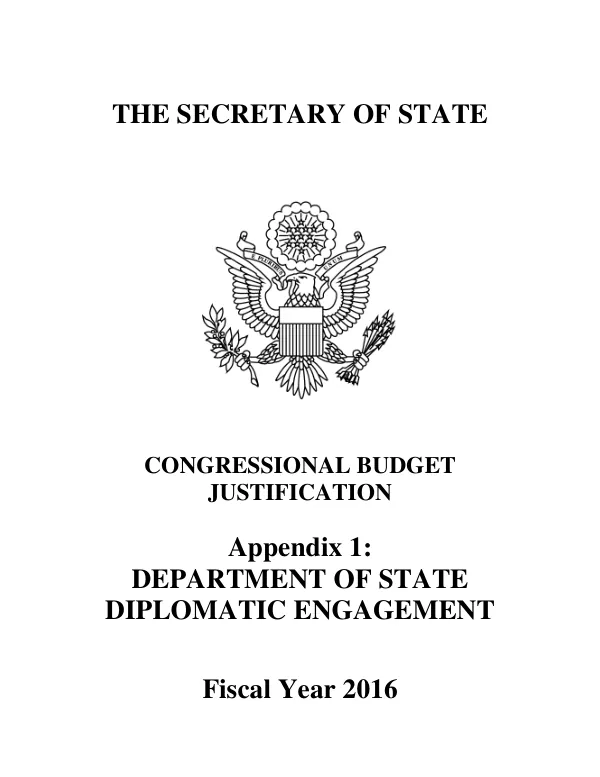 CONGRESSIONAL BUDGET JUSTIFICATION Fiscal Year 2016