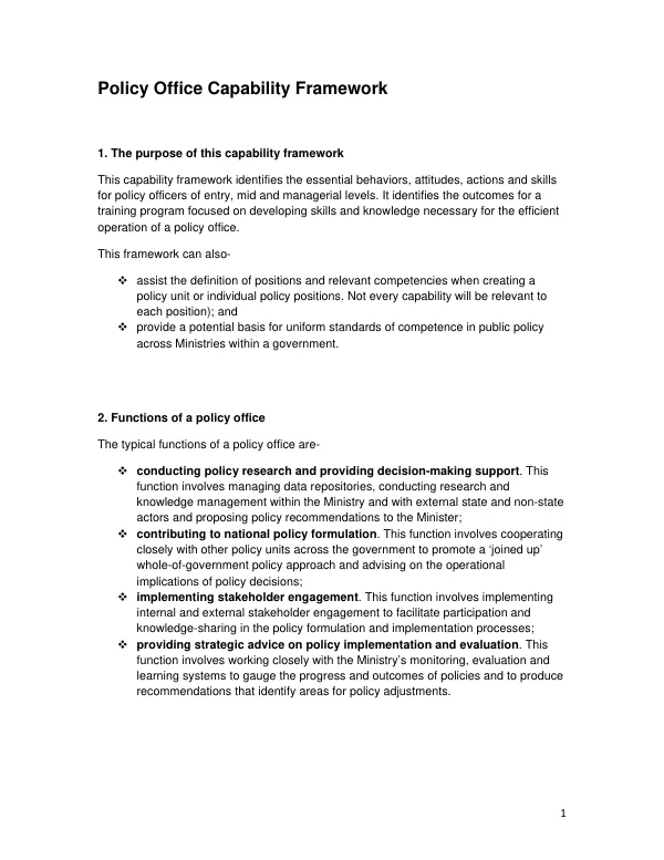 Policy Office Capability Framework