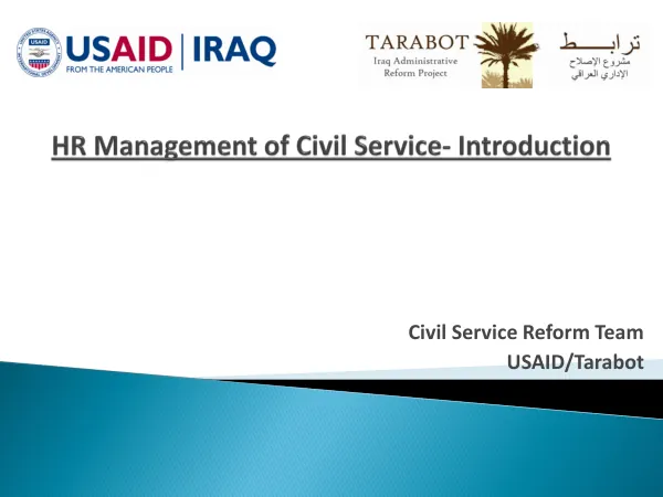 Civil Service Reform Team Presentation: Role of Public Administration in Citizen's Development