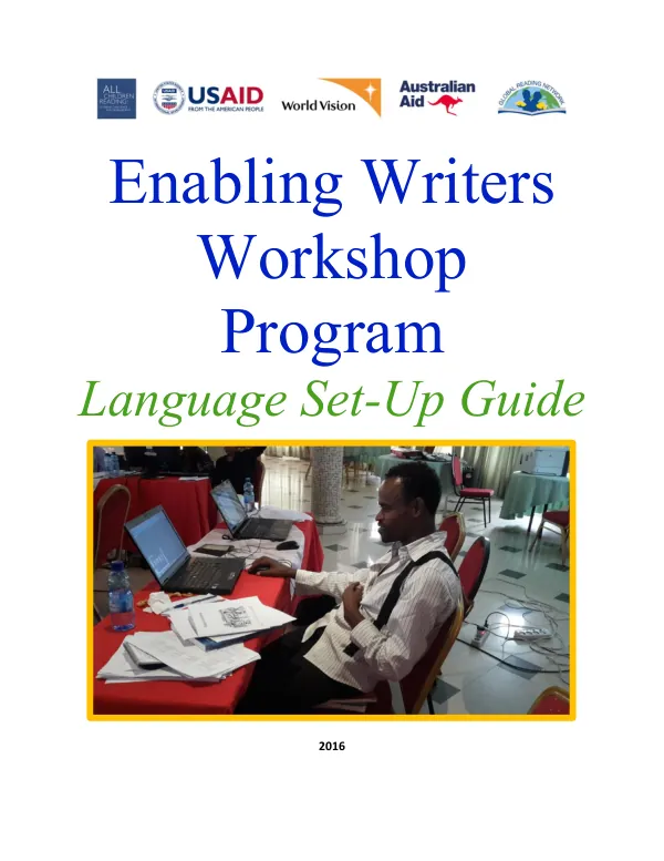 Enabling Writers Workshop Program Language Set-Up Guide