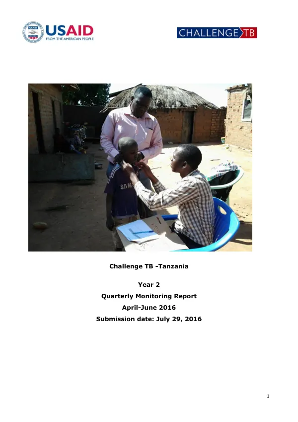 TB CARE Annual Work Plan and Budget