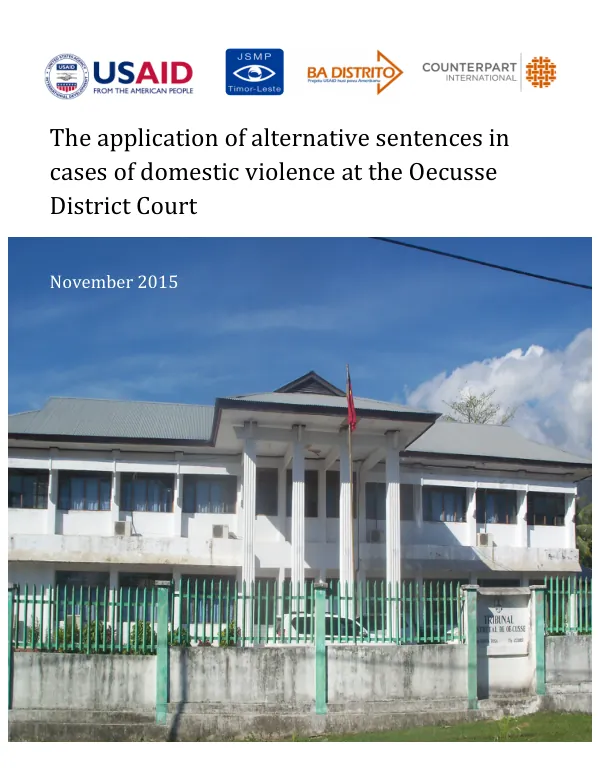 The application of alternative sentences in cases of domestic violence at the Oecusse District Court