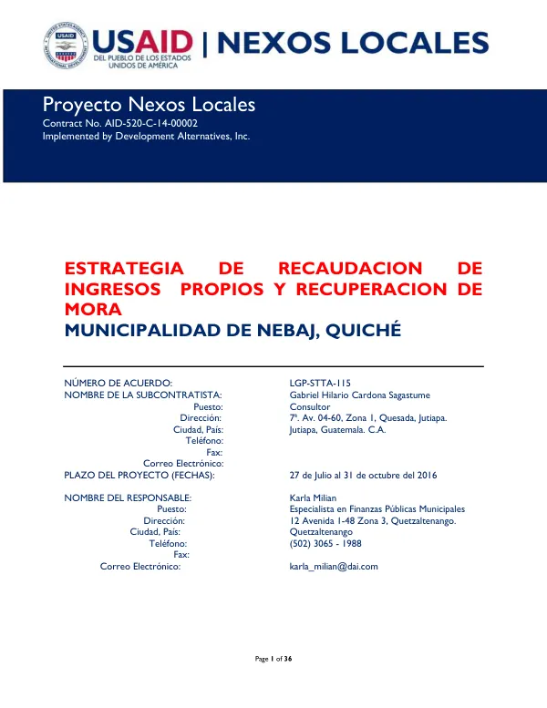 Estrategia de Recaudación de Ingresos Propios y Recuperación de Mora