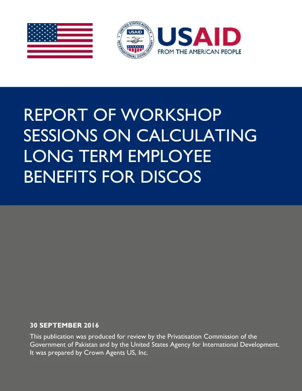Report of Workshop Sessions on Calculating Long Term Employee Benefits for DISCOS