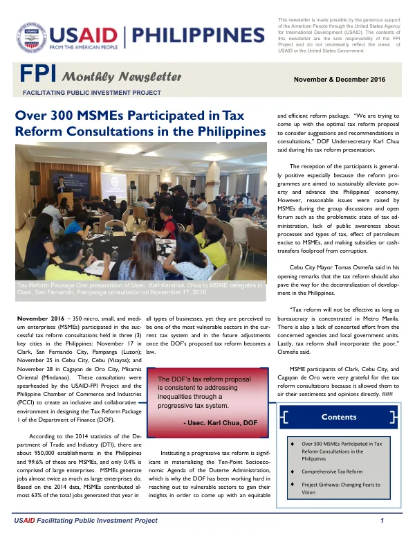 USAID Facilitating Public Investment Project