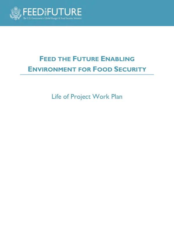Feed the Future Enabling Environment for Food Security Performance Monitoring and Evaluation Plan