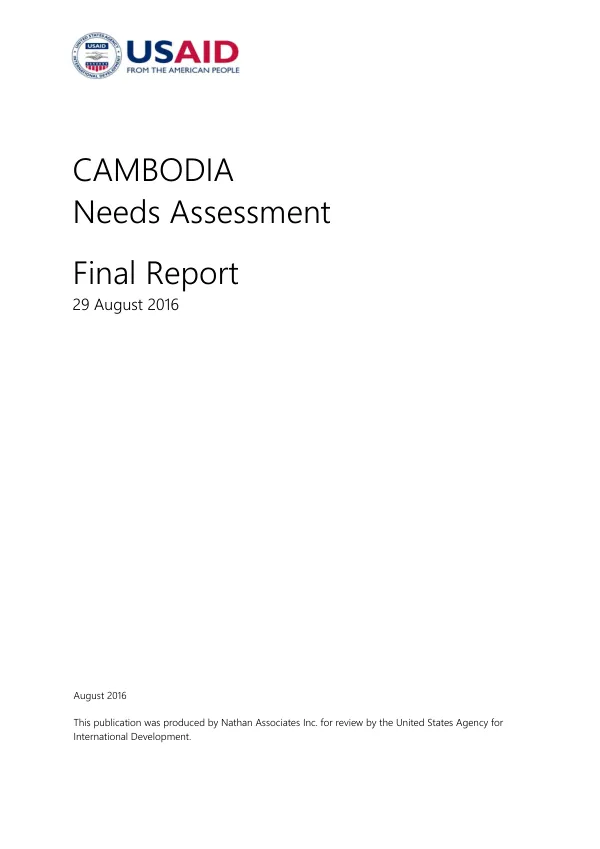 Cambodia Needs Assessment Final Report