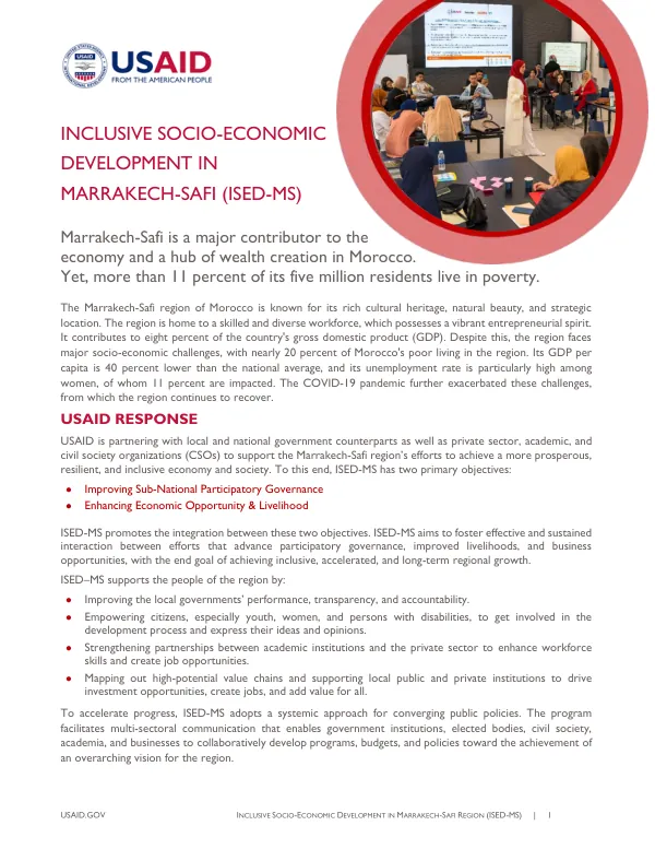 Inclusive Socio-Economic Development in Marrakech-Safi Region (ISED-MS)