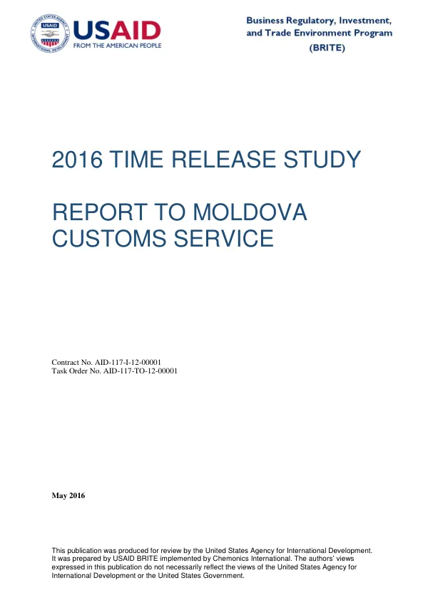 2016 TIME RELEASE STUDY REPORT