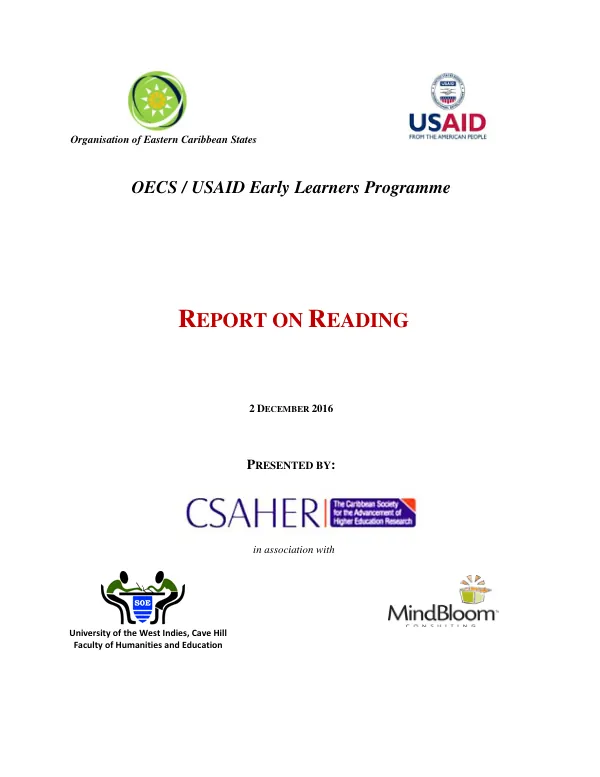 OECS/USAID Early Learners Programme – Report on Reading