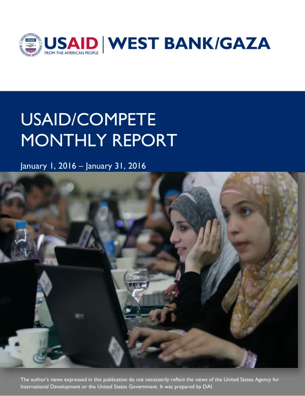 USAID/Compete Monthly Report January 1, 2016 – January 31, 2016