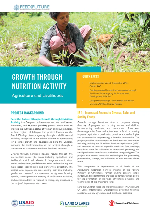 Feed the Future Ethiopia Growth through Nutrition Activity
